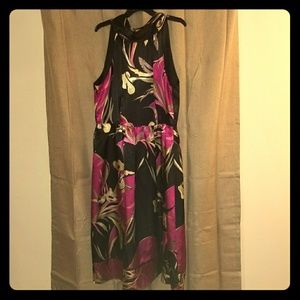 Sleeveless Black Satin Dress